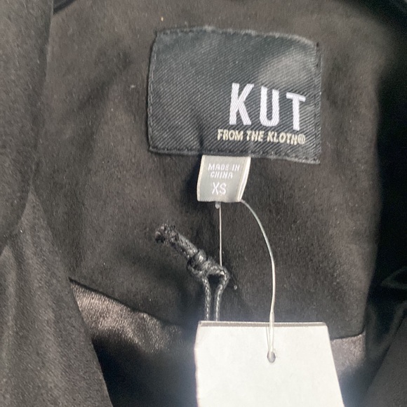 NEW Kut from the Kloth Marlowe faux suede Moto jacket black xs - Picture 2 of 7